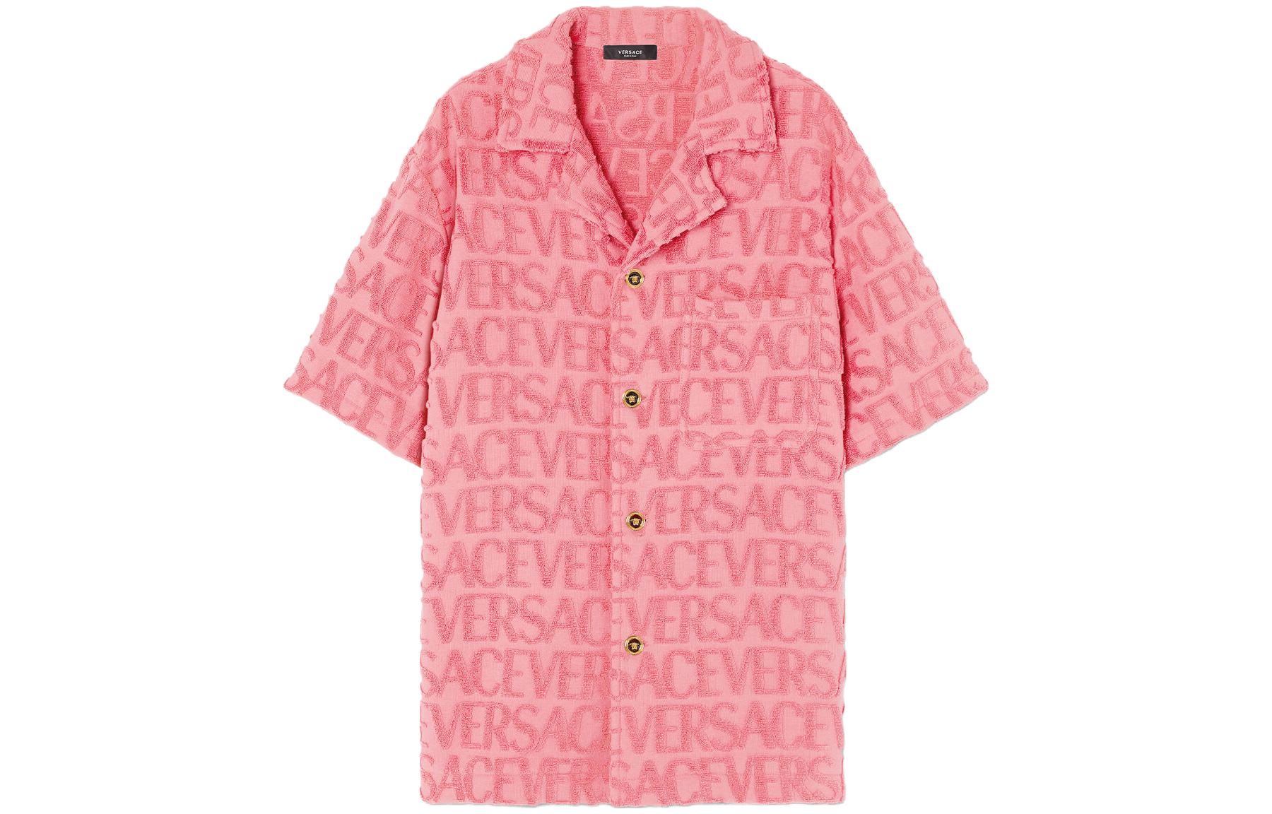 Мужская рубашка Versace Кубинский воротник (разноцветная)