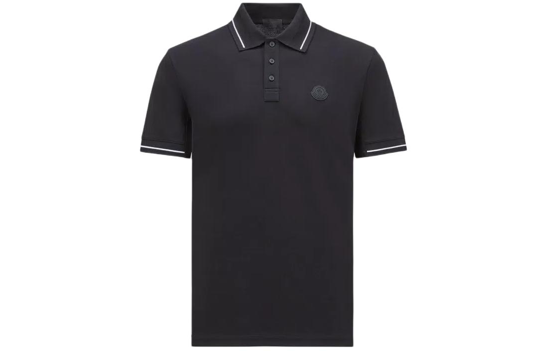 Мужская футболка Moncler Polo (черная)