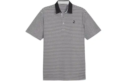 PUMA Pure Stripe Men's Golf Polo Shirt Men's Black White