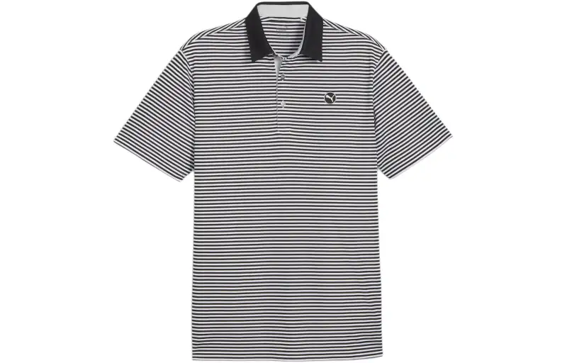 PUMA Pure Stripe Men's Golf Polo Shirt Men's Black White