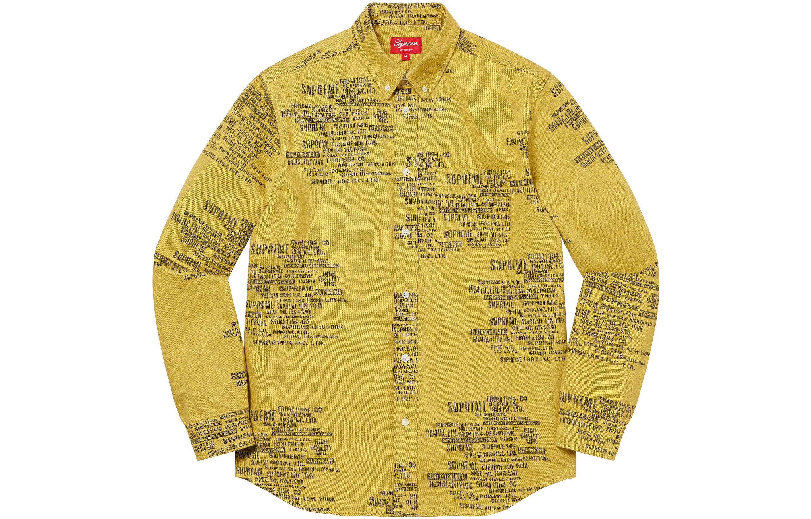 Рубашка Supreme SS23 Week15 TRADEMARK JACQUARD DENIM SHIRT (голубая)