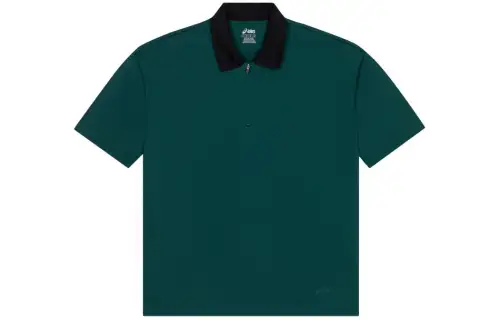 ASICS Polo Shirts Unisex Green Lapel Thin Other