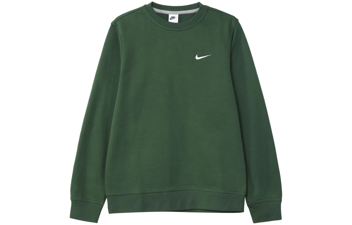 Nike Club Fleece Logo CrewNeck Sweatshirt Green