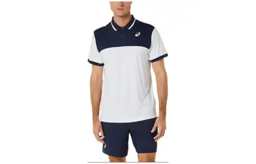 ASICS Polo Shirts Men's Blue Polo Collar Moderate Straight Fit
