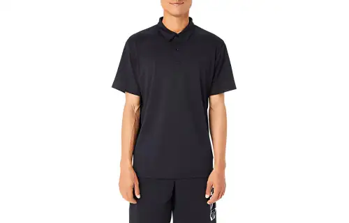 ASICS Polo Shirts Men's Black Polo Collar Moderate Straight Fit