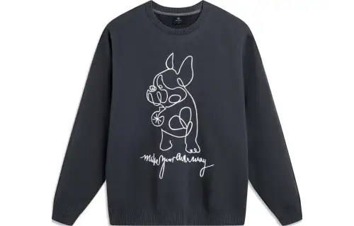 Li Ning, cartoon fleece keep warm knitted sweatshirt
