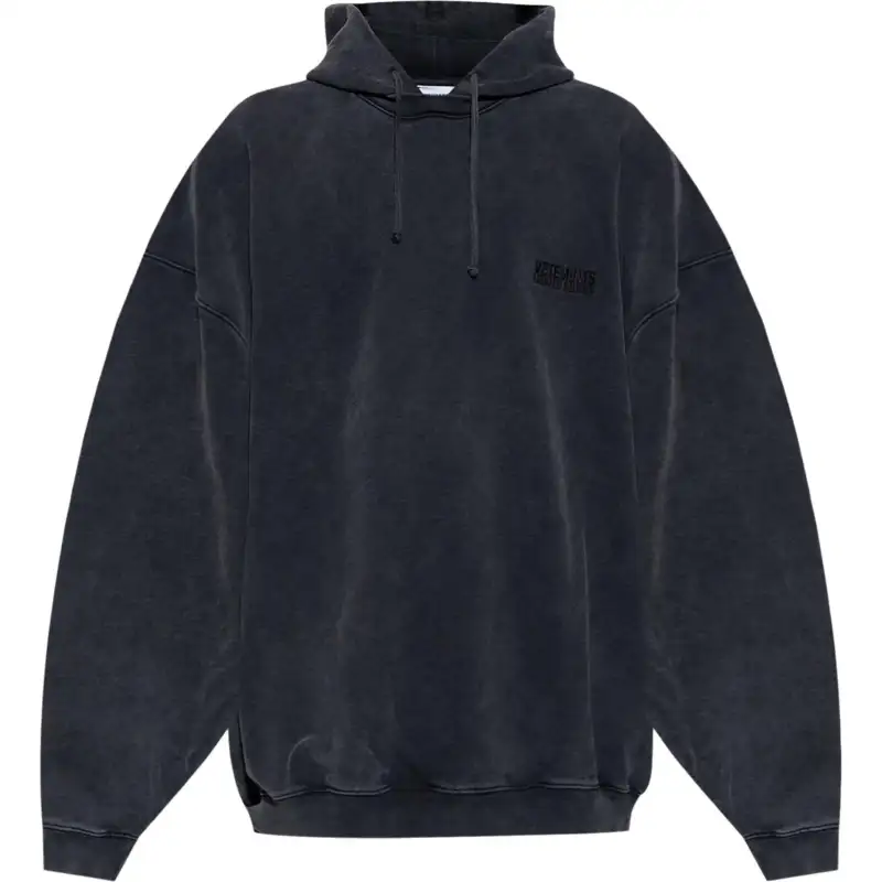 Vetements Logo Embroidered Drawstring Hoodie