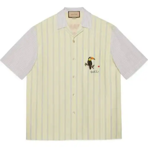GUCCI Shirts Men's Yellow Lapel Moderate