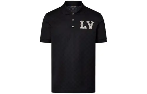 LOUIS VUITTON Cotton Pique Polo With Embroidered Lv Patch