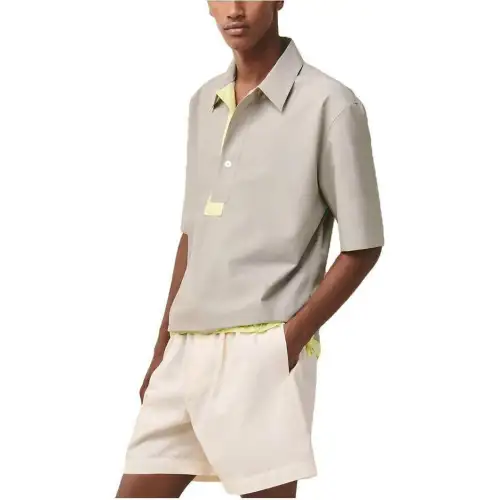HERMES Shirts Men's Light Gray Moderate