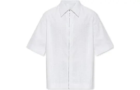 Givenchy Short Sleeve Boxy Fit Zipped Shirt