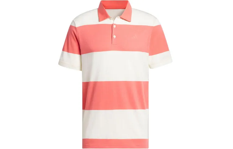 Adidas Colorblock Rugby Stripe Polo Shirt Men's Light Scarlet