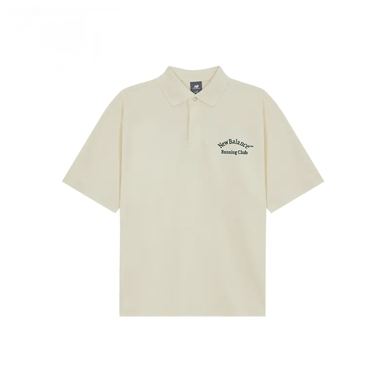 New Balance Running Club Polo Shirt Men's Ivory White