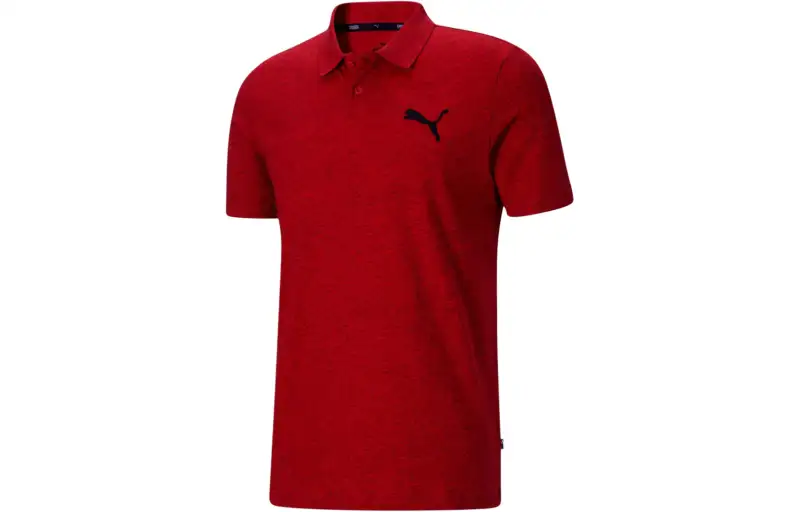 PUMA Polo Shirts Men's Red Polo Collar Moderate Straight Fit