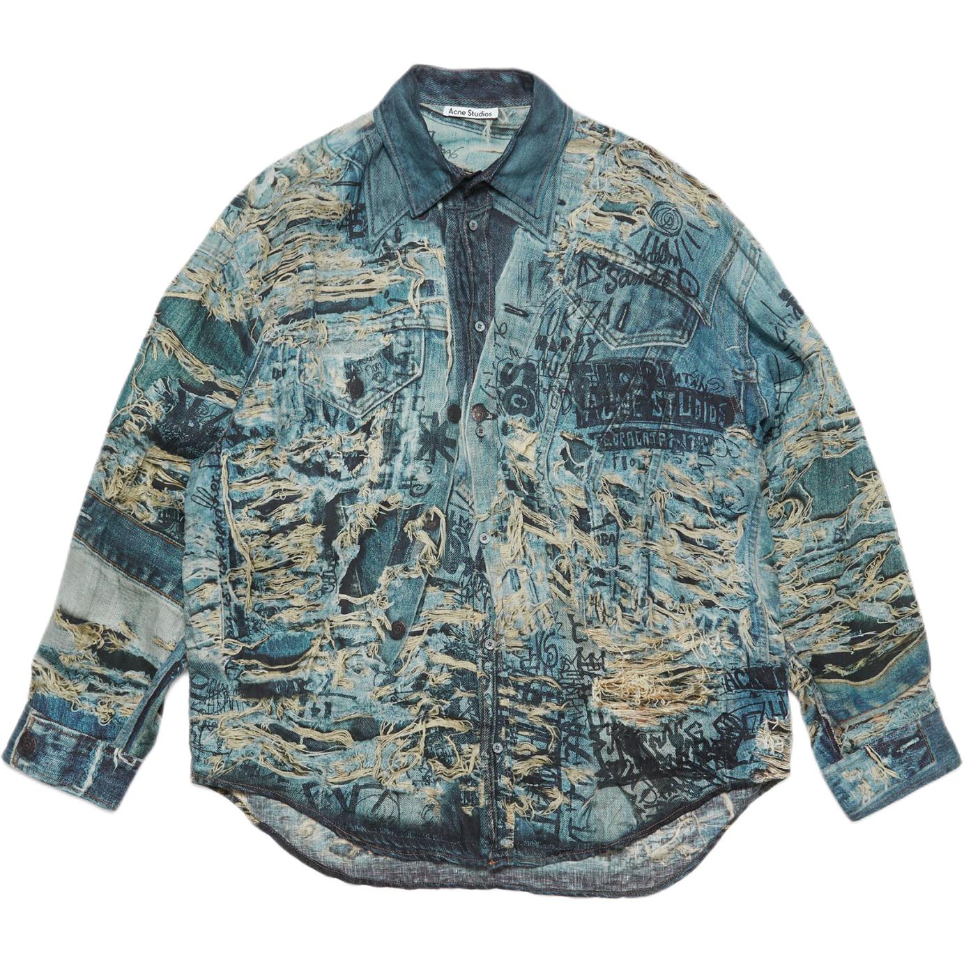 Мужская рубашка Acne Studios SS25 (синяя)