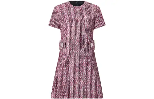 LOUIS VUITTON Short Sleeved Dress Women's Pink