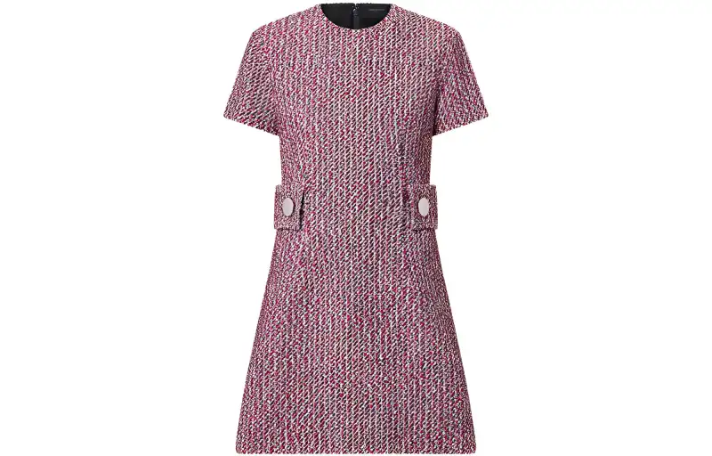 LOUIS VUITTON Short Sleeved Dress Women's Pink
