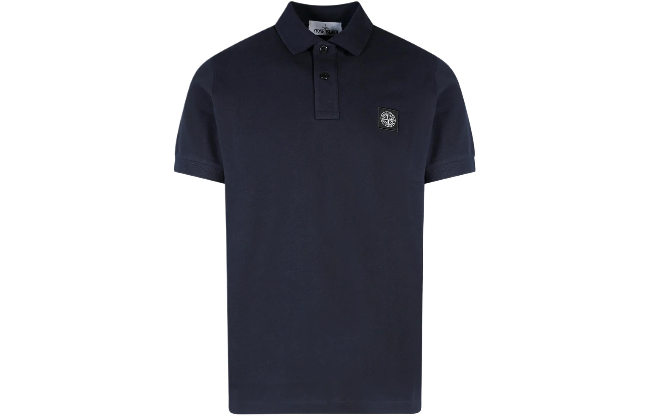STONE ISLAND Logo Patch Short Sleeved Polo Shirt