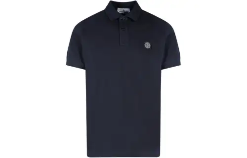 STONE ISLAND Logo Patch Short Sleeved Polo Shirt
