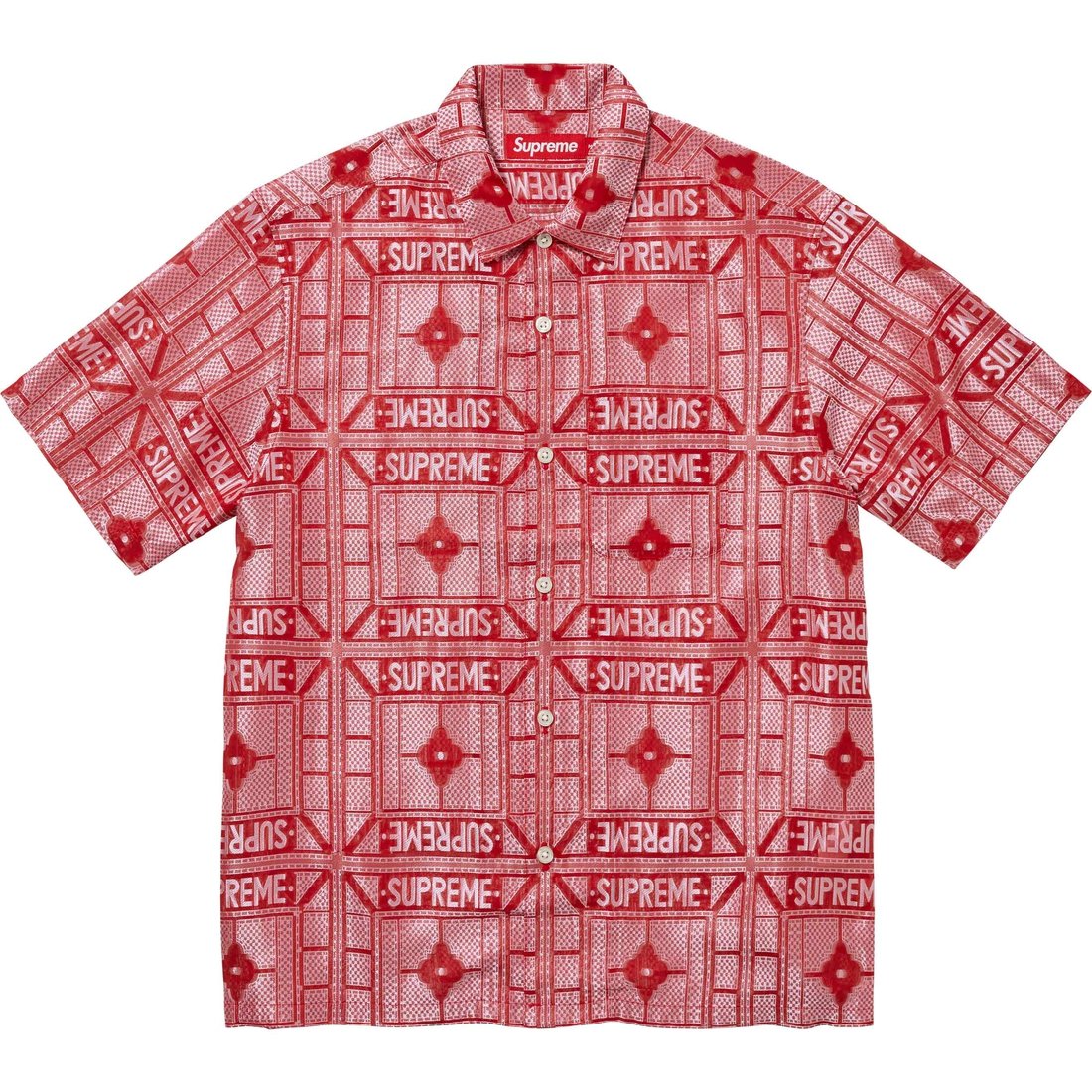 Рубашка Supreme SS24 WEEK14 TRAY JACQUARD S/S SHIRT (черная)