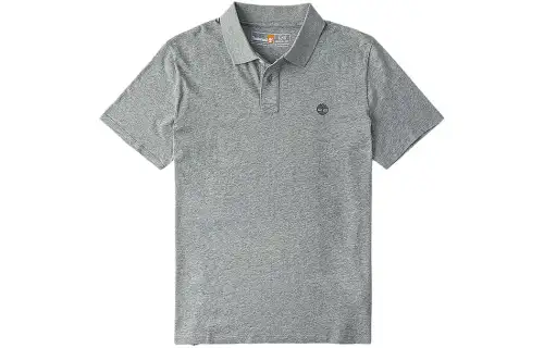 Timberland Polo Shirt Men's Medium Heather Gray