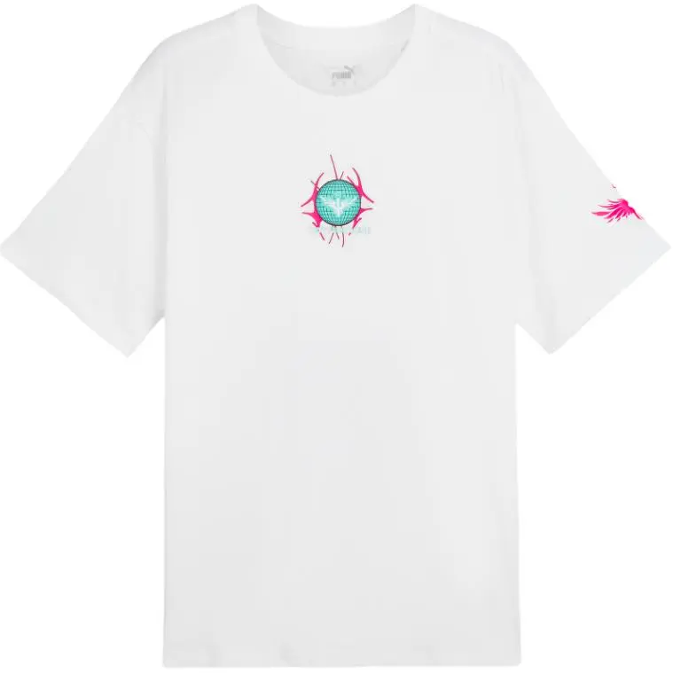 PUMA T-Shirts Men's White Crew Neck Moderate