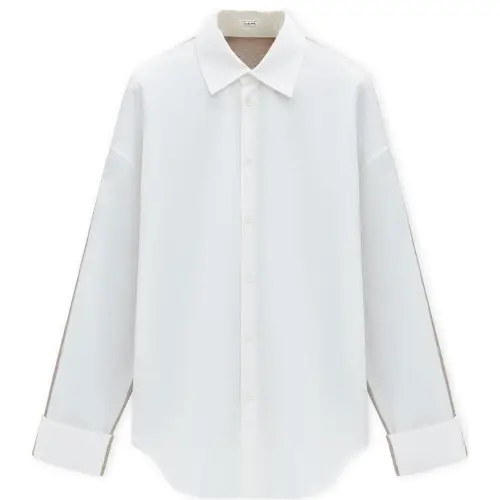 LOEWE Shirts Men's White Pointed Collar Moderate Other