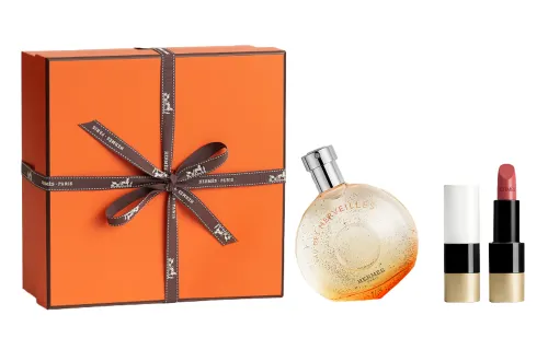 HERMES Perfume, lipstick, gift box, wooden cosmetic set, woody notes