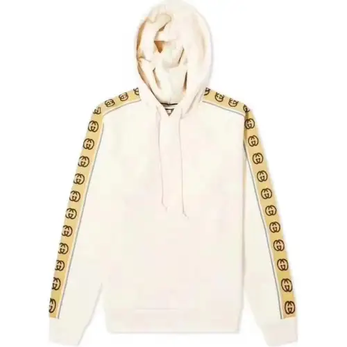 GUCCI Sweatshirts Men's Ecru Hooded Moderate Regular