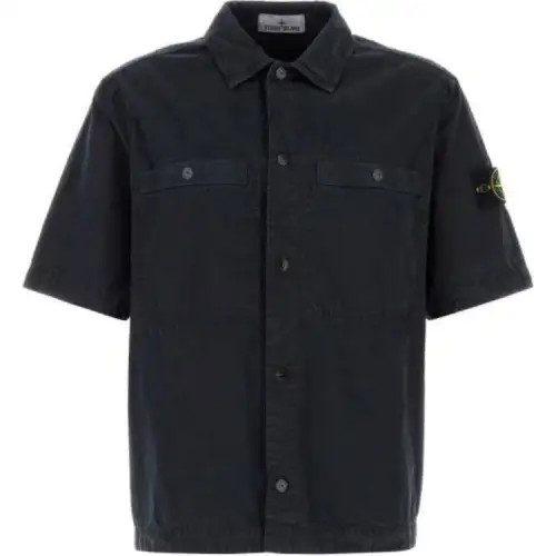 STONE ISLAND Logo Patch Short Sleeved Shirt