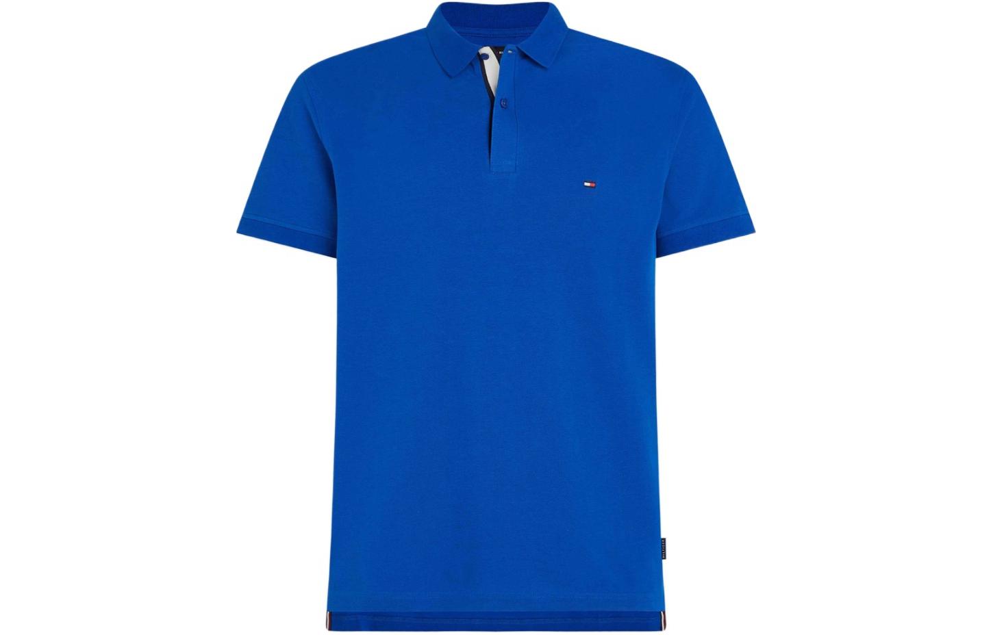 Tommy Hilfiger Logo Flag Short Sleeves Polo T Shirt Polo Shirt Men's Blue