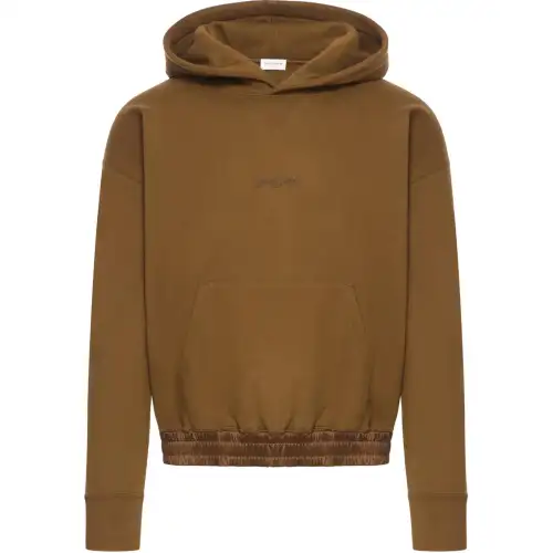 SAINT LAURENT Logo Embroidered Long Sleeved Hoodie