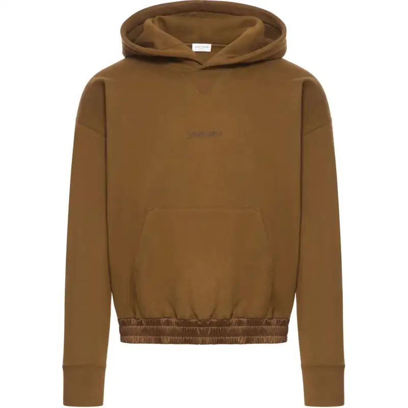 SAINT LAURENT Logo Embroidered Long Sleeved Hoodie