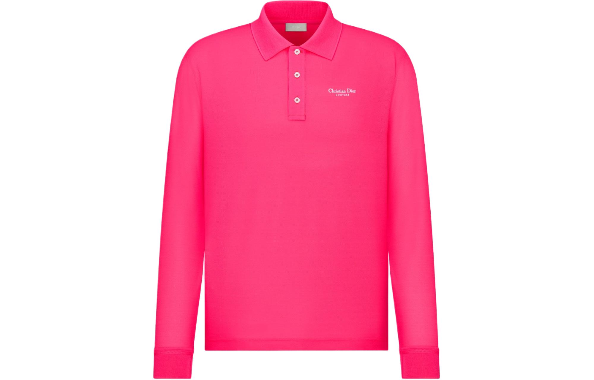 DIOR Polo Shirts Men's Rose Red Moderate Straight Fit