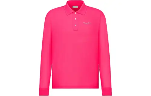 DIOR Polo Shirts Men's Rose Red Moderate Straight Fit