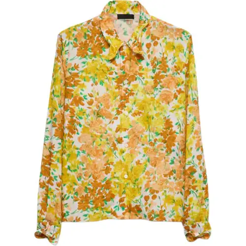 PRADA Shirts Men's Yellow Lapel Moderate Other