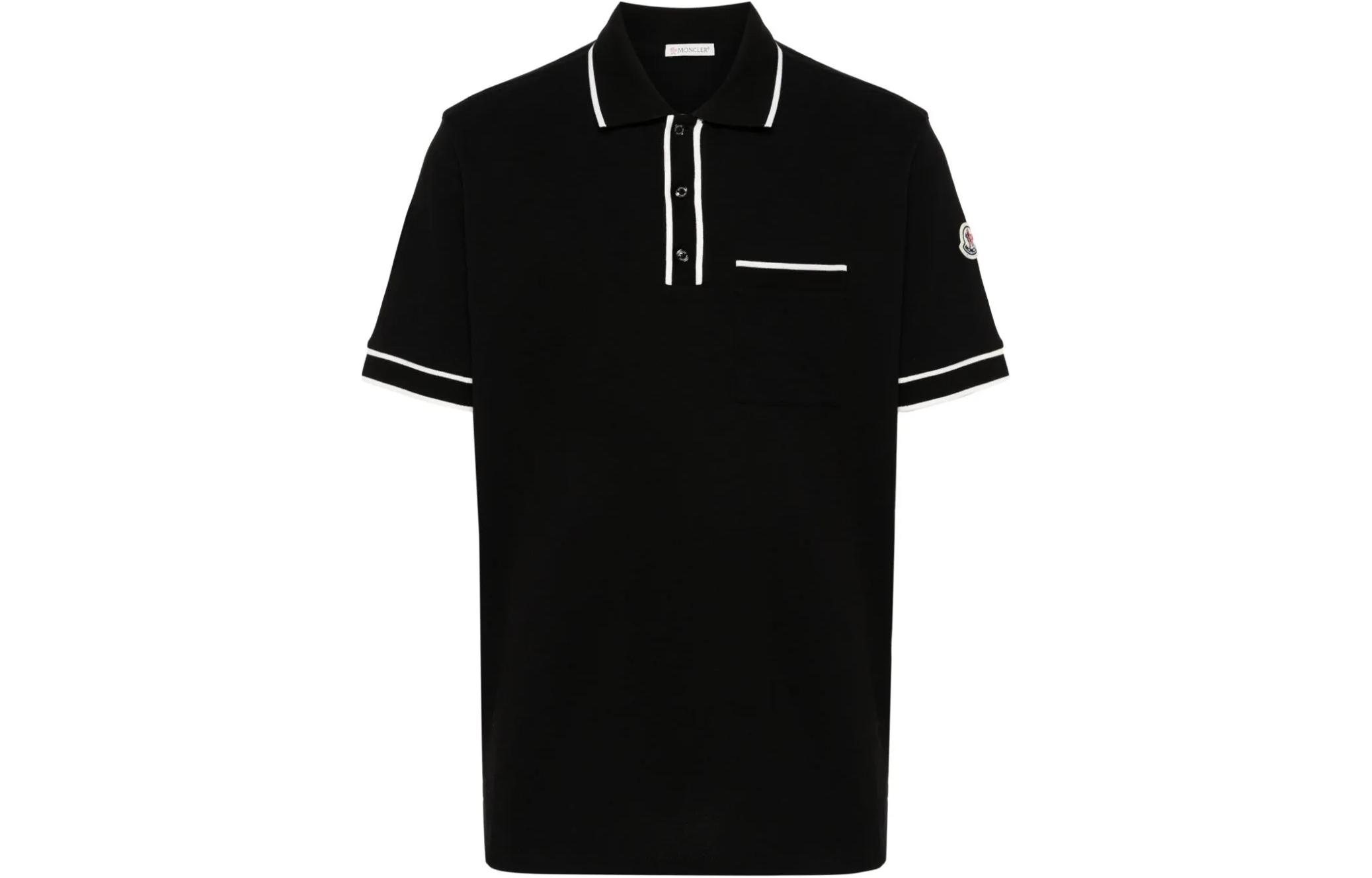 Мужское поло Moncler SS24 Polo (черное)