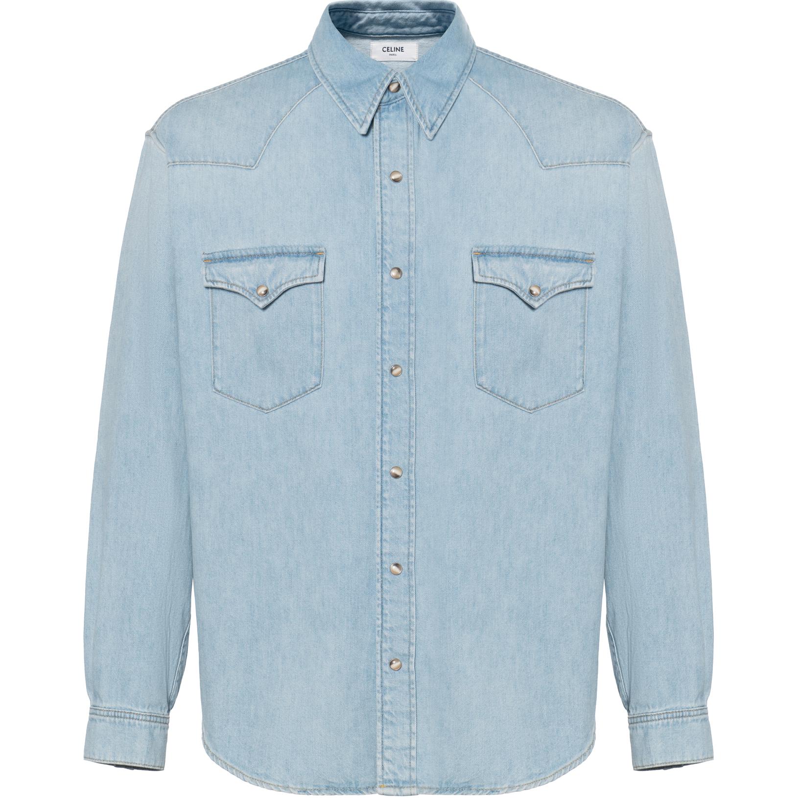 CELINE Buttoned Denim Long Sleeved Shirt