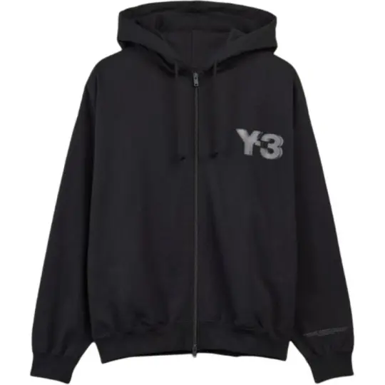 Y-3 logo-print zip-up hoodie