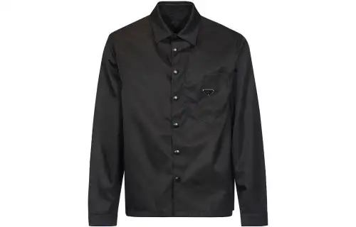 PRADA Shirts Men's Black Lapel Moderate Other