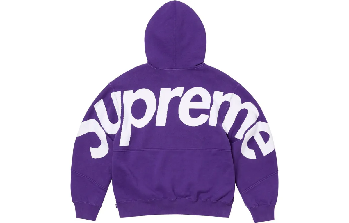 Supreme FW23 WEEK13 BIG LOGO Back Large Logo Pullover Print Fleece Lined Hooded American Trendy Loose Fit Sweatshirt