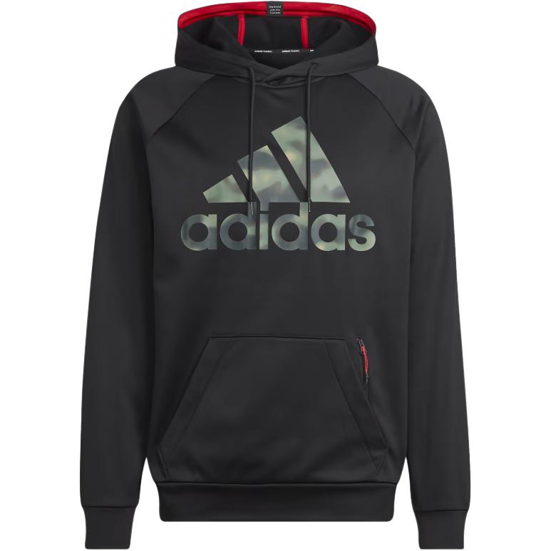 Adidas AEROREADY GAME And GO CAMO LOGO HOODIE Sweatshirt Men's Black