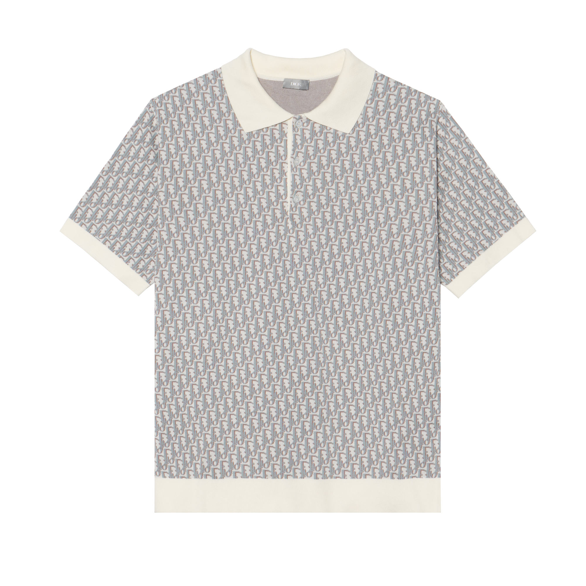 Мужская рубашка поло Dior S24 Oblique (синяя)