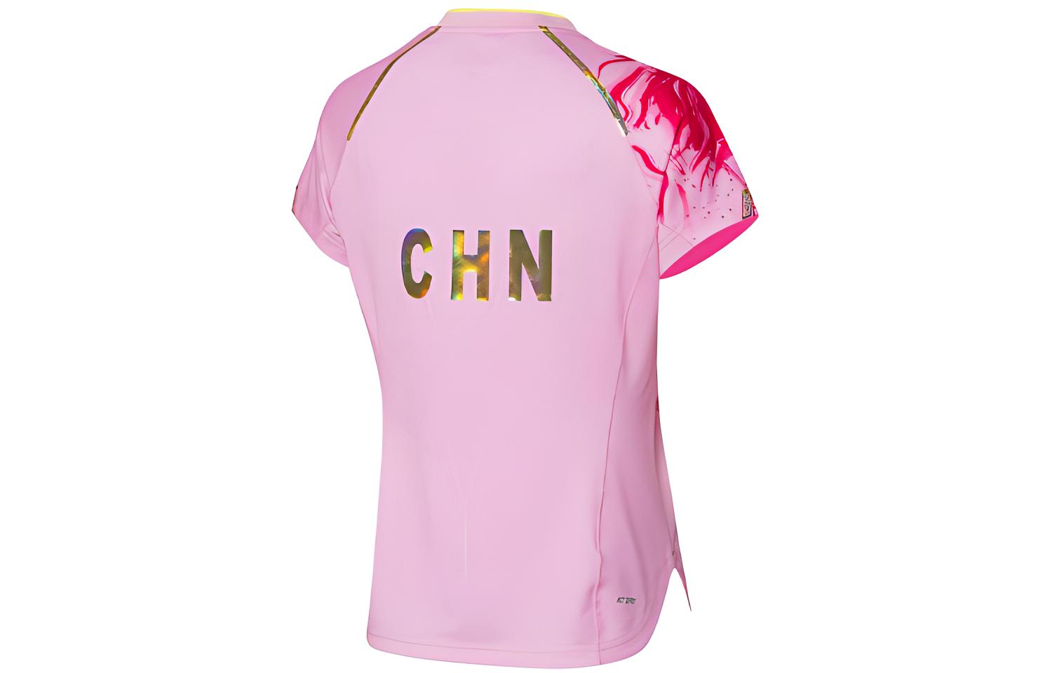Li Ning Table Tennis Clothing Women’s Pink V Neck Moderate