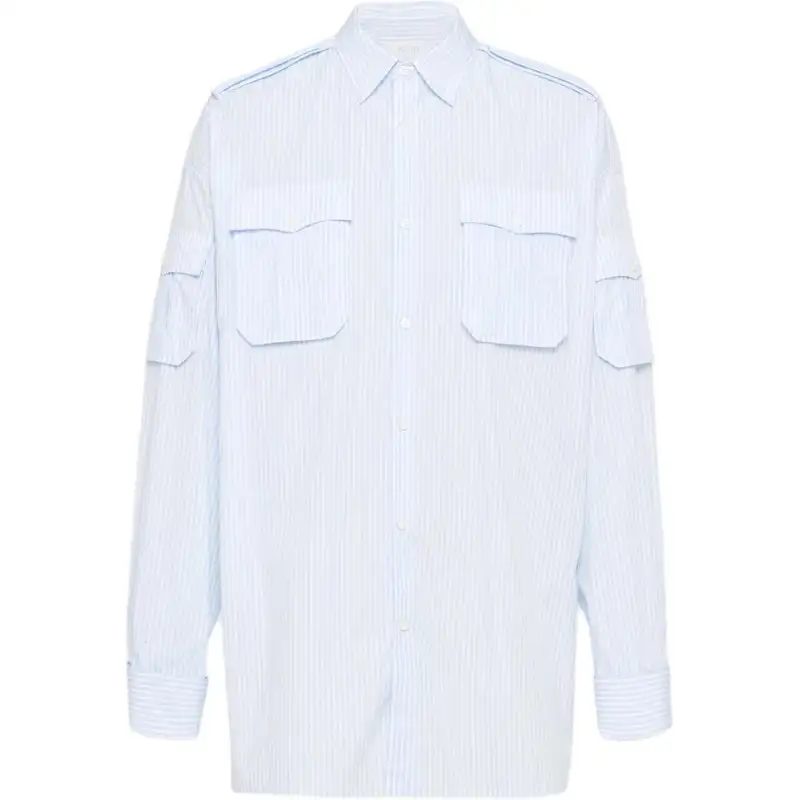 PRADA Shirts Men's Sky Blue Lapel Moderate