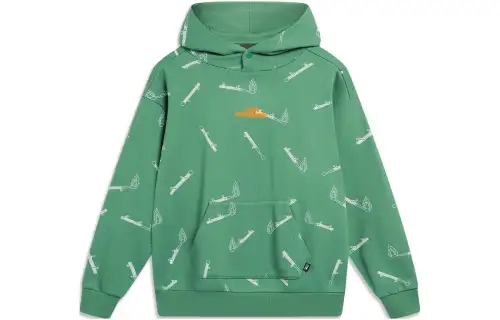 Li Ning Sweatshirt Unisex Deep Palace Green Print