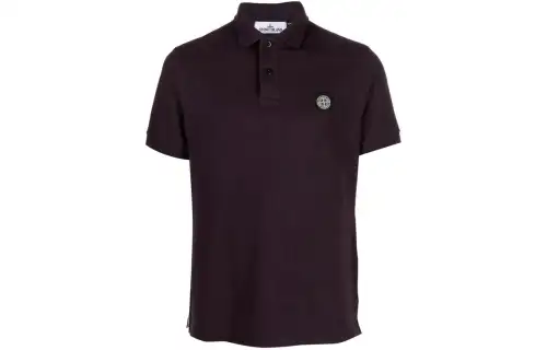 STONE ISLAND Compass-motif Short-sleeved Polo Shirt