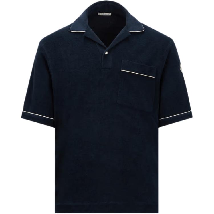 Мужское поло Moncler Towel Polo (синее)