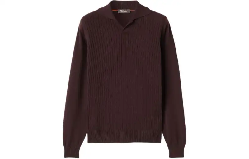 Loro Piana Aspen Polo Shirt Polo Shirt Men's Dark Purple Red