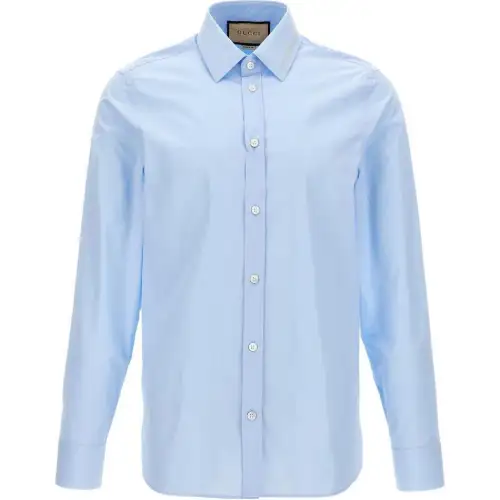 GUCCI Shirts Men's Light Blue Lapel Moderate Other